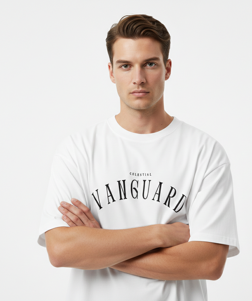 THE WHITES Celestial Vanguard Oversized T-Shirt for Men – 240 GSM Premium Cotton