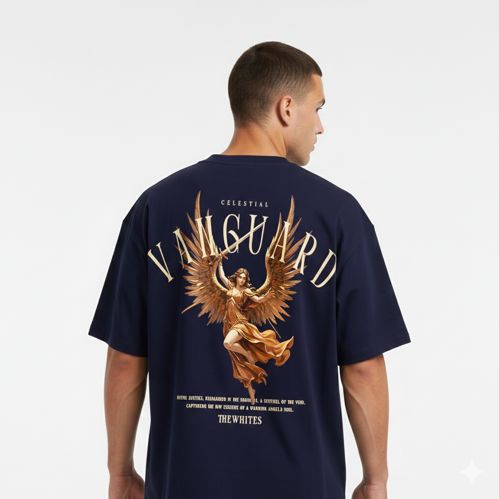 THE WHITES Celestial Vanguard Oversized T-Shirt for Men – 240 GSM Premium Cotton