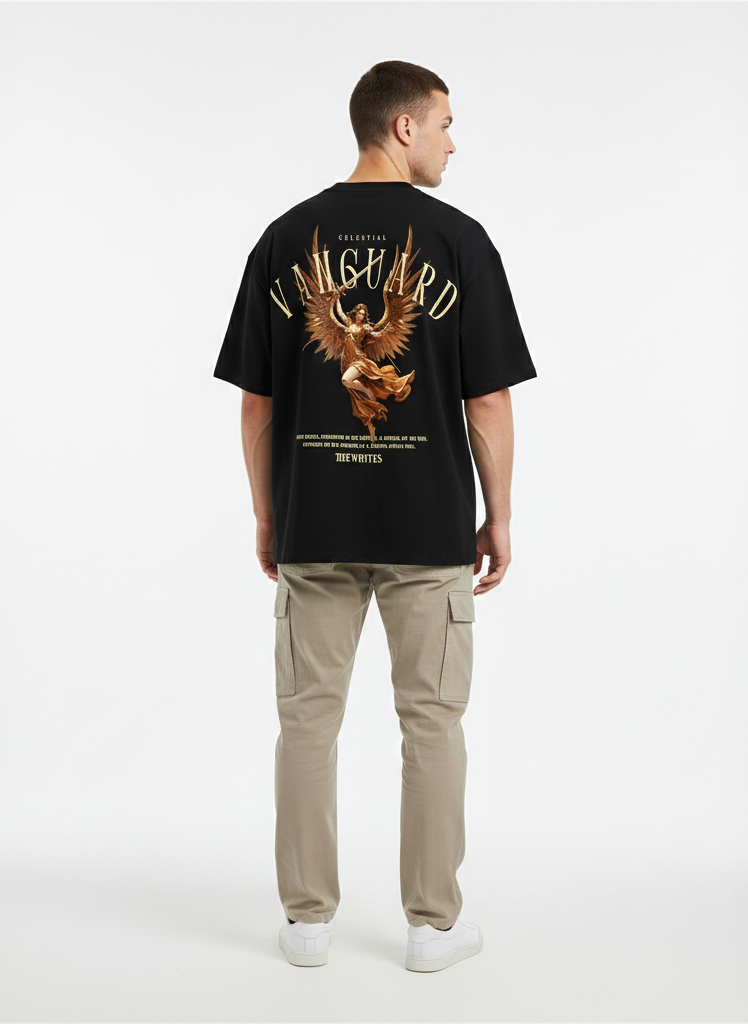 THE WHITES Celestial Vanguard Oversized T-Shirt for Men – 240 GSM Premium Cotton