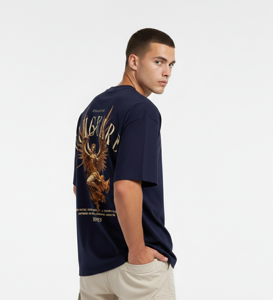 THE WHITES Celestial Vanguard Oversized T-Shirt for Men – 240 GSM Premium Cotton