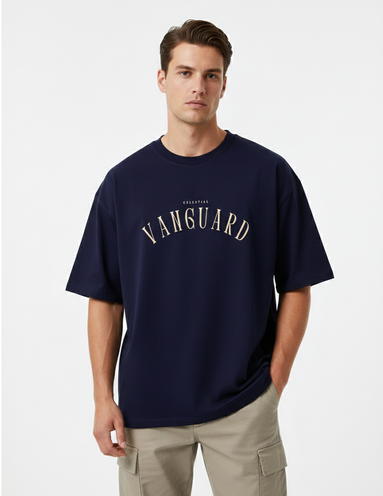 THE WHITES Celestial Vanguard Oversized T-Shirt for Men – 240 GSM Premium Cotton