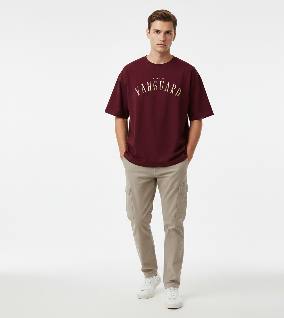 THE WHITES Celestial Vanguard Oversized T-Shirt for Men – 240 GSM Premium Cotton