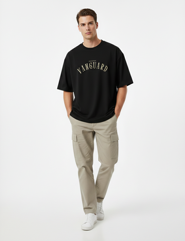 THE WHITES Celestial Vanguard Oversized T-Shirt for Men – 240 GSM Premium Cotton