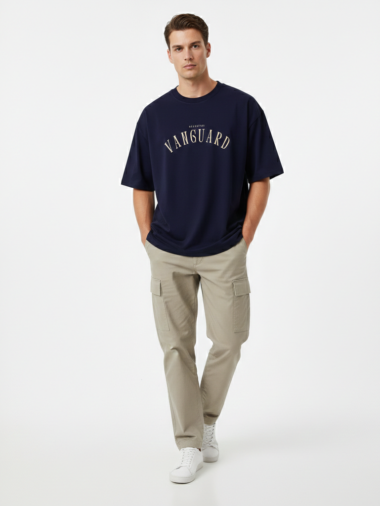 THE WHITES Celestial Vanguard Oversized T-Shirt for Men – 240 GSM Premium Cotton