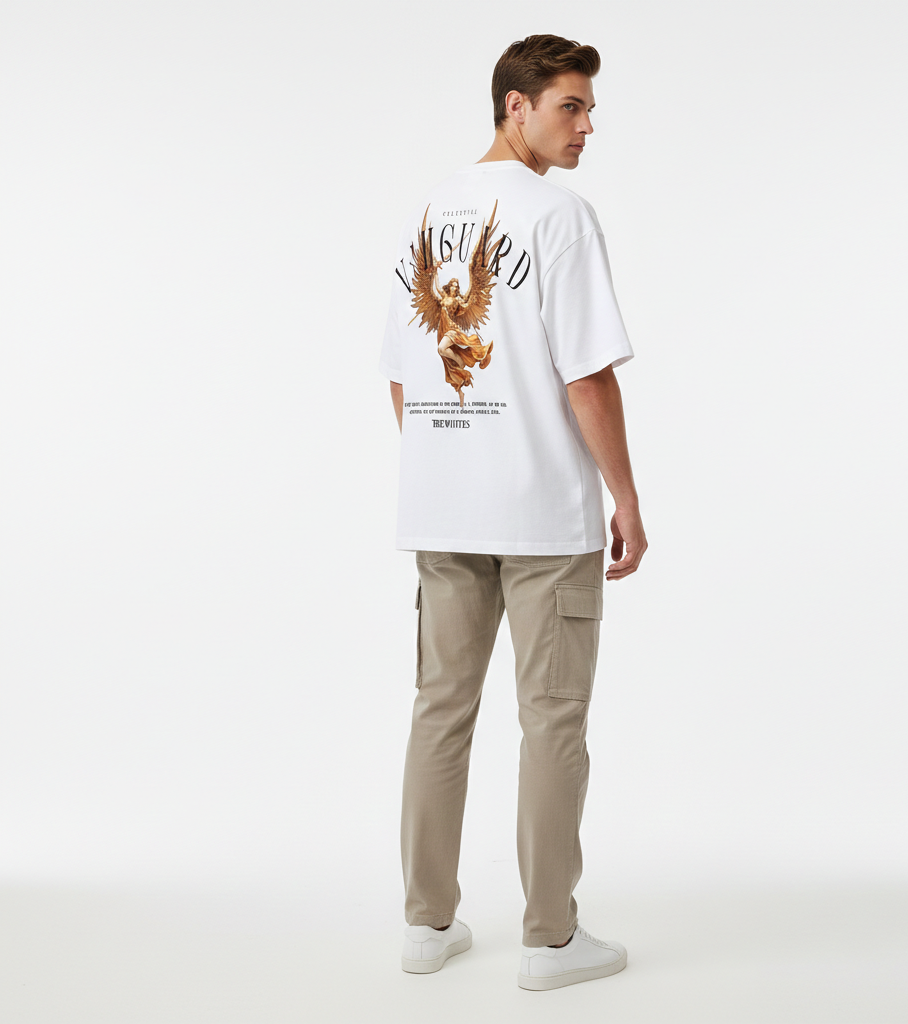 THE WHITES Celestial Vanguard Oversized T-Shirt for Men – 240 GSM Premium Cotton