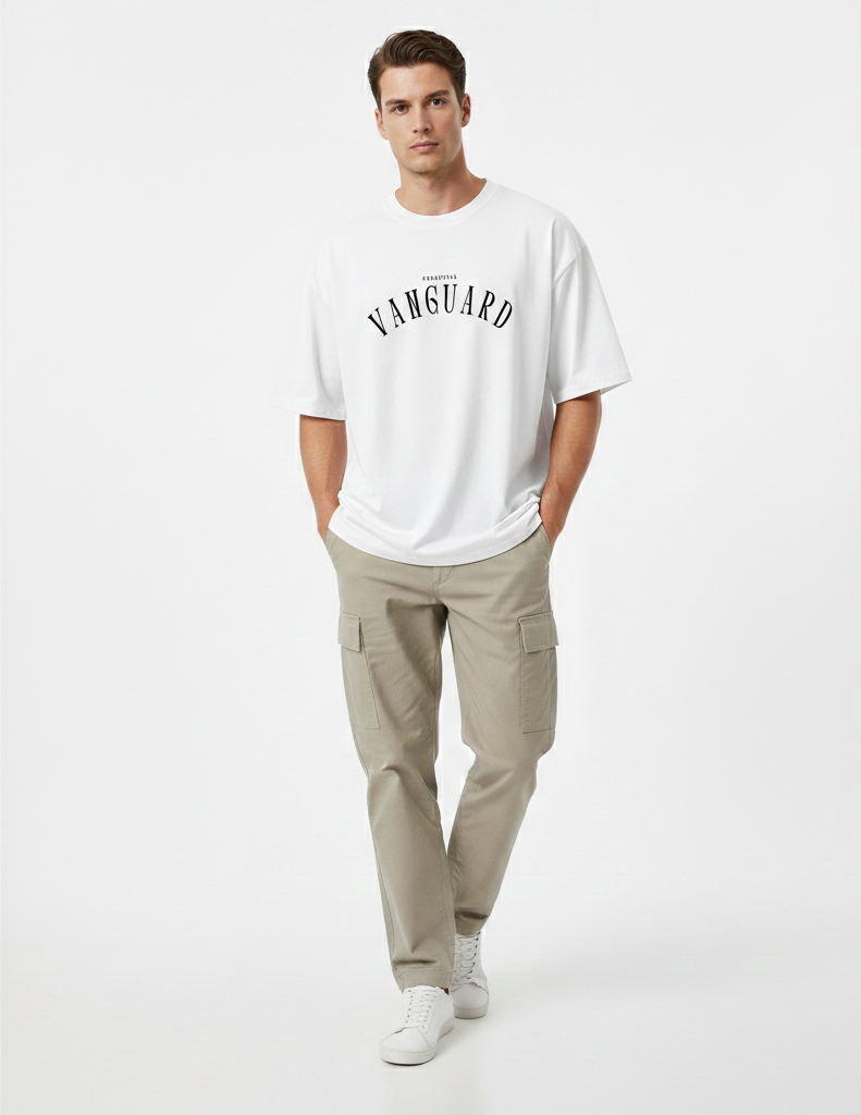 THE WHITES Celestial Vanguard Oversized T-Shirt for Men – 240 GSM Premium Cotton